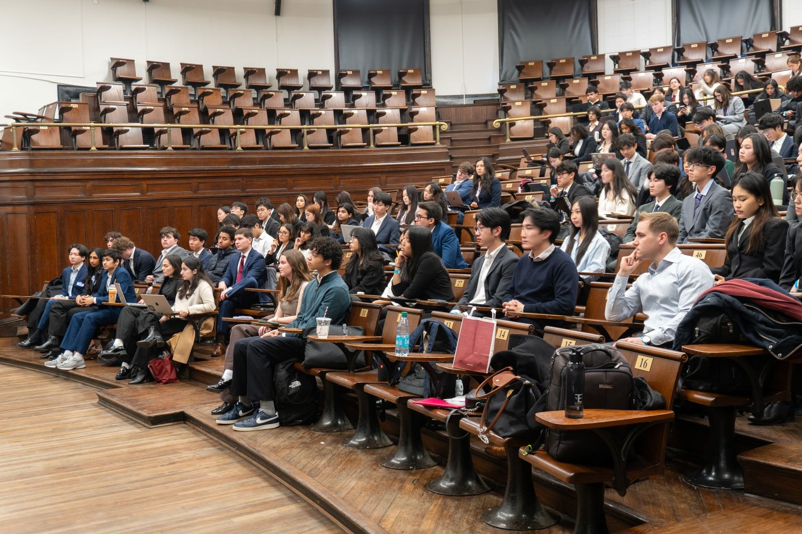 Columbia students at a GRC information session in a campus lecture hall